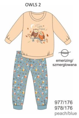 CORNETTE PIŻAMA GIRL YOUNG DR 978/176 OWLS 2 - POMARAŃCZOWY, 140