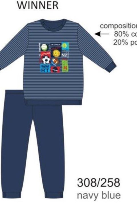 CORNETTE PIŻAMA MĘSKA DR 308/258 WINNER - GRANAT, XL