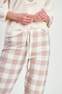 TARO Piżama damska Natalie 3225 S-XL - BEŻOWY, L