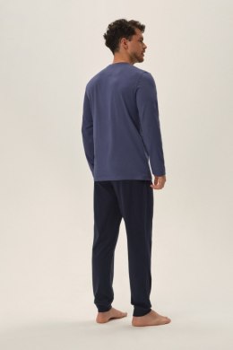 PIŻAMA MĘSKA JUMPER 41904 AW24 - NIEBIESKI-GRANAT, 2XL HENDERSON
