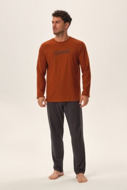 PIŻAMA MĘSKA JUPITER 41910 AW24 - MIEDZIANY, 2XL HENDERSON