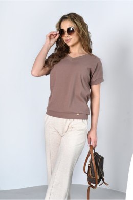 BLUZKA AMY - CZARNY, L/XL OFF PINK