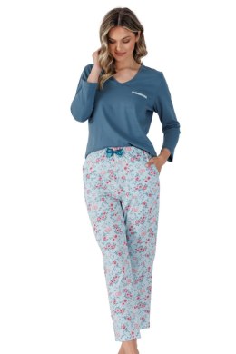 PIŻAMA DAMSKA CESILDA 1486 - BŁĘKIT MORSKI, 2XL LEVEZA