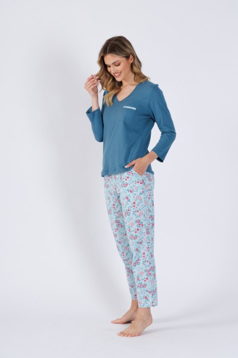 PIŻAMA DAMSKA CESILDA 1486 - BŁĘKIT MORSKI, 2XL LEVEZA PIŻAMA DAMSKA CESILDA 1486 - BŁĘKIT MORSKI, 2XL LEVEZA