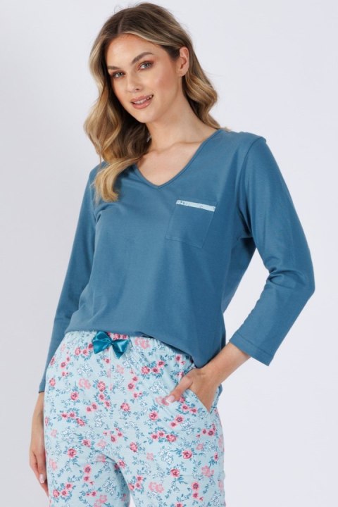 PIŻAMA DAMSKA CESILDA 1486 - BŁĘKIT MORSKI, 2XL LEVEZA PIŻAMA DAMSKA CESILDA 1486 - BŁĘKIT MORSKI, 2XL LEVEZA