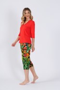 PIZAMA DAMSKA ITA 1525 - MALINOWA CZERWIEŃ, 2XL LEVEZA