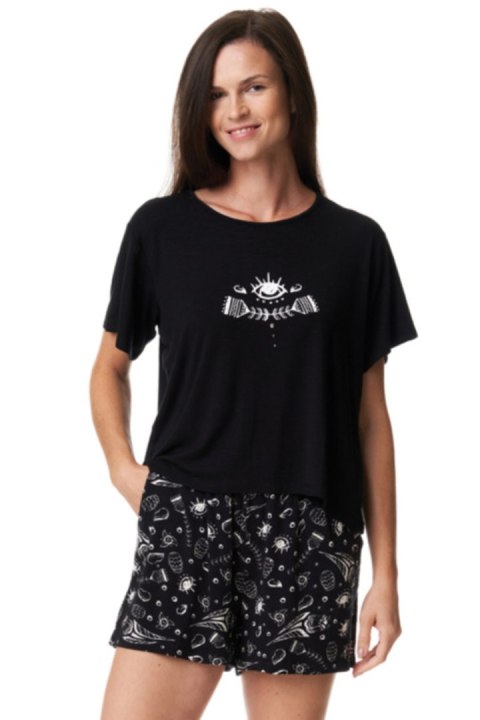 PIŻAMA DAMSKA LNS 988 A23 - CZARNY, XL KEY PIŻAMA DAMSKA LNS 988 A23 - CZARNY, XL KEY
