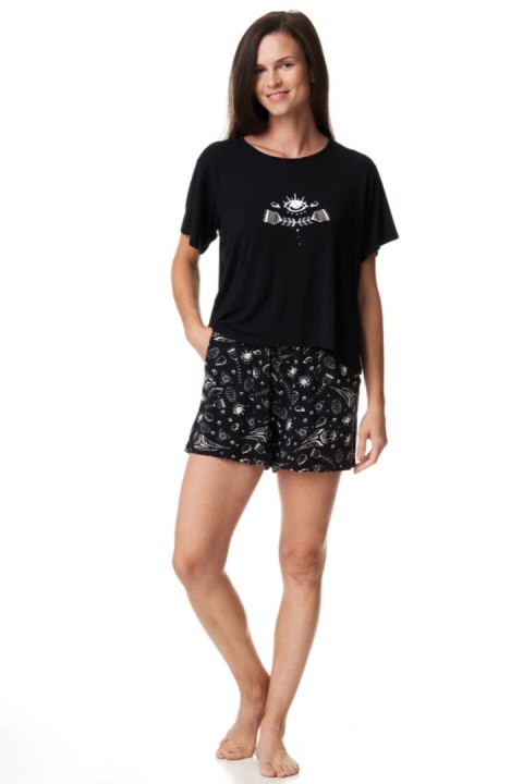 PIŻAMA DAMSKA LNS 988 A23 - CZARNY, XL KEY PIŻAMA DAMSKA LNS 988 A23 - CZARNY, XL KEY