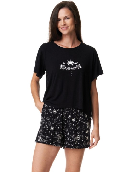 PIŻAMA DAMSKA LNS 988 A23 - CZARNY, XL KEY PIŻAMA DAMSKA LNS 988 A23 - CZARNY, XL KEY