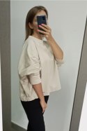 BLUZA CLEA - BIAŁY, S/M OFF PINK
