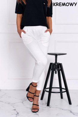 SPODNIE LENA - KARMEL, L OFF PINK