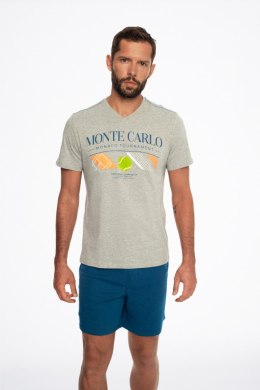 PIŻAMA MĘSKA COURT 41281 SS24 - NIEBIESKI-SZARY, XXL, 09X HENDERSON