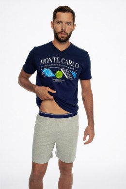 PIŻAMA MĘSKA COURT 41281 SS24 - NIEBIESKI-SZARY, XXL, 09X HENDERSON