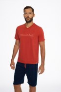 PIŻAMA MĘSKA EMMET 41290 SS24 - ZIELONY-GRANATOWY, L, 77X HENDERSON
