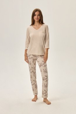 PIŻAMA DAMSKA FAIDA 41874 AW24 - BEŻOWY, 2XL HENDERSON LADIES
