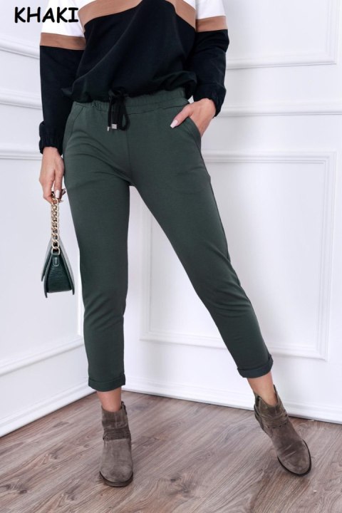 SPODNIE LENA - KHAKI, L OFF PINK SPODNIE LENA - KHAKI, L OFF PINK