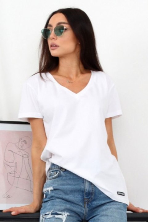 BLUZKA SEREK KRÓTKI RĘKAW - ŁOSOŚ, 40 OFF PINK BLUZKA SEREK KRÓTKI RĘKAW - ŁOSOŚ, 40 OFF PINK