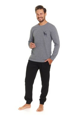 PIŻAMA MĘSKA PMB.7136 J/24 - DARK_GREY, M DOCTOR NAP
