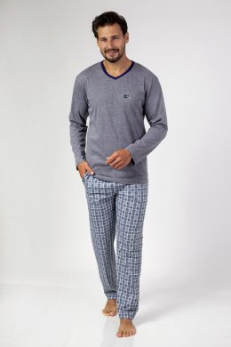 473 PIŻAMA MĘSKA BIG - CIEMNY MELANŻ, 2XL, 3 REGINA