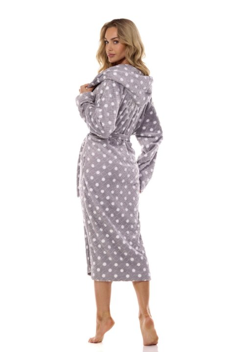 Szlafrok Damski Dots Long 2406 - GRAFIT, S L&L Szlafrok Damski Dots Long 2406 - GRAFIT, S L&L