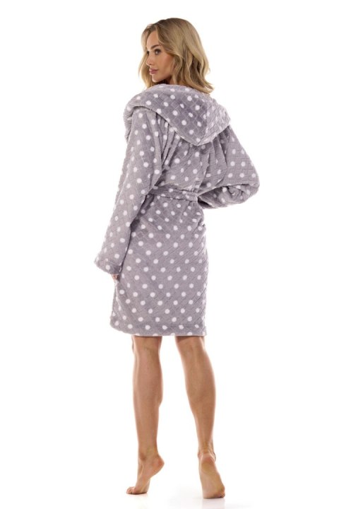 Szlafrok Damski Dots 2405 - Grafit, XXL L&L Szlafrok Damski Dots 2405 - Grafit, XXL L&L
