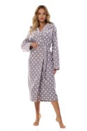 SZLAFROK DAMSKI DOTS LONG 2406 - GRAFIT, XXL L&L
