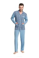 PIŻAMA MĘSKA ROZPINANA 797 3XL - GRAFIT, XXXL LUNA