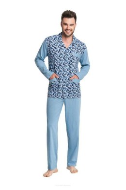 PIŻAMA MĘSKA ROZPINANA 797 3XL - GRAFIT, XXXL LUNA