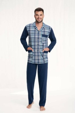 PIŻAMA MĘSKA ROZPINANA 797 3XL - GRANAT, XXXL LUNA