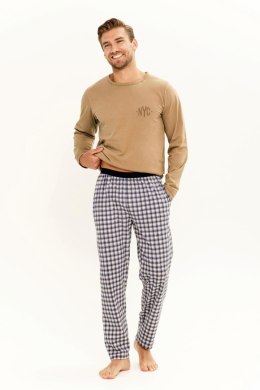 Piżama męska Rob 3298 M-2XL - BRĄZ, 2XL TARO