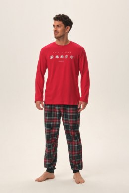 PIŻAMA MĘSKA HONEST 41914 AW24 - CZERWONY, 2XL HENDERSON
