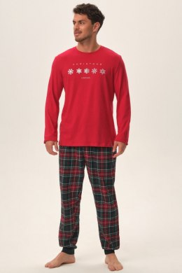 PIŻAMA MĘSKA HONEST 41914 AW24 - CZERWONY, 3XL HENDERSON