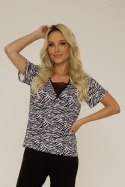PIŻAMA DAMSKA SAVANNAH 778 - BIAŁO-CZARNY, 2XL DE LAFENSE