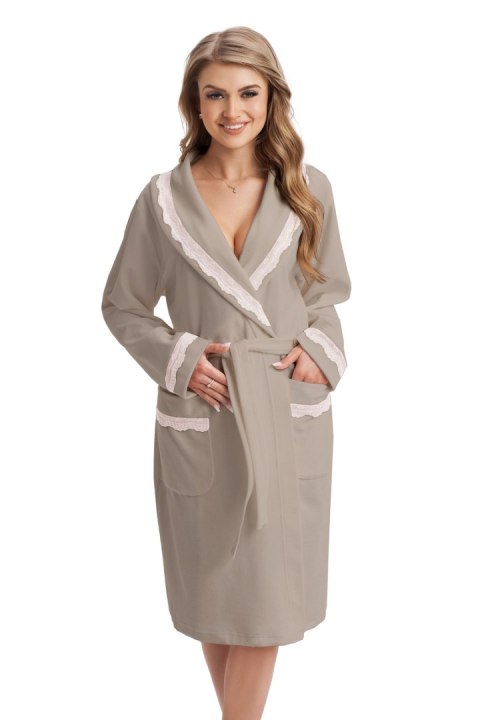SZLAFROK DAMSKI FR-220 - BEŻ, 2XL DOROTA SZLAFROK DAMSKI FR-220 - BEŻ, 2XL DOROTA