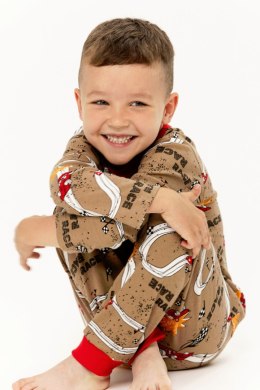 Piżama chłopięca Theo 3307 122-140 - BRĄZOWY, 122 TARO