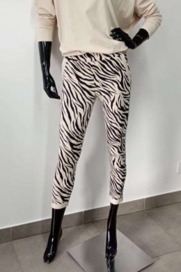 SPODNIE DRESOWE LENA 2 - ZEBRA JASNY BEŻ, S, 03 OFF PINK