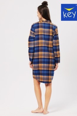 KOSZULA NOCNA DAMSKA LND 481 B24 - GRANATOWO-ŻÓŁTY, XL KEY