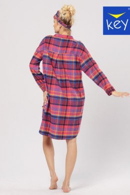 KOSZULA NOCNA DAMSKA LND 483 B24 2XL-4XL - RÓŻÓWO-GRANATOWY, 4XL KEY