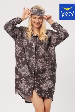 KOSZULA NOCNA DAMSKA LND 817 B24 2XL-4XL - BRĄZOWY, 3XL KEY