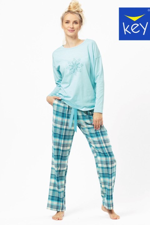 PIŻAMA DAMSKA LNS 474 B24 - TURKUSOWY, XL KEY PIŻAMA DAMSKA LNS 474 B24 - TURKUSOWY, XL KEY