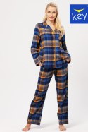 PIŻAMA DAMSKA LNS 481 B24 2XL-4XL - GRANATOWO-ŻÓŁTY, 3XL KEY