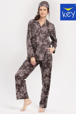 PIŻAMA DAMSKA LNS 817 B24 2XL-4XL - BRĄZOWY, 4XL KEY