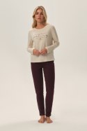 PIŻAMA DAMSKA FREJA 42709 AW24 - KREMOWY, M HENDERSON LADIES
