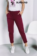 SPODNIE LENA - BURGUND, M OFF PINK