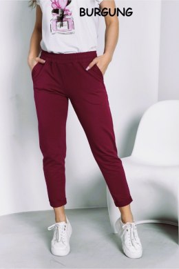 SPODNIE LENA - BURGUND, M OFF PINK