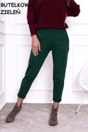 SPODNIE LENA - BURGUND, M OFF PINK