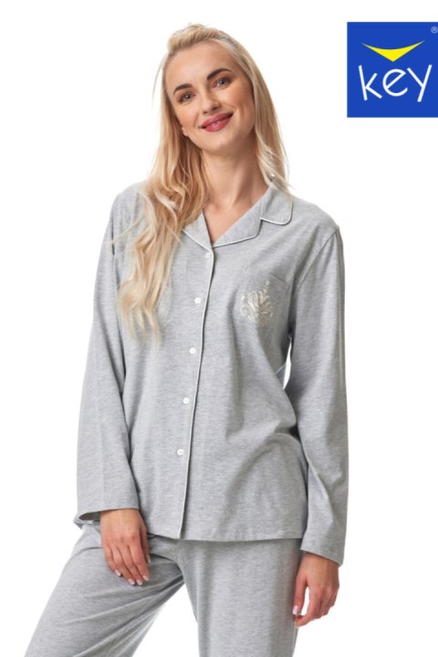 PIŻAMA DAMSKA LNS 266 B23 - SZARY, S KEY