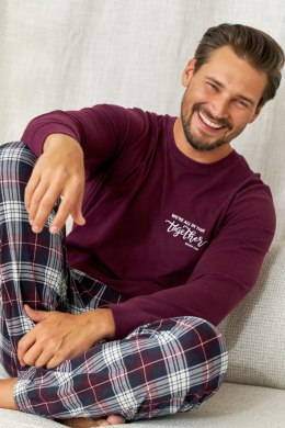 PIŻAMA MĘSKA PMB.7101 J/24 - BURGUNDY, L DOCTOR NAP