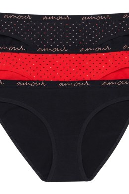 FIGI DAMSKIE MIU-MIU 3 PACK 36508-K068 AW24 - CZARNY-CZERWONY, L, K068 HENDERSON LADIES