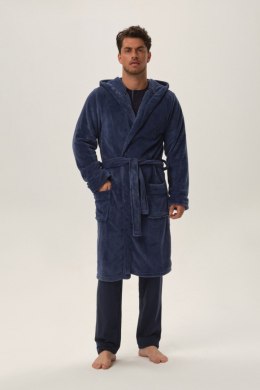 SZLAFROK MĘSKI HOOD 41940 AW24 - NIEBIESKI, XL HENDERSON